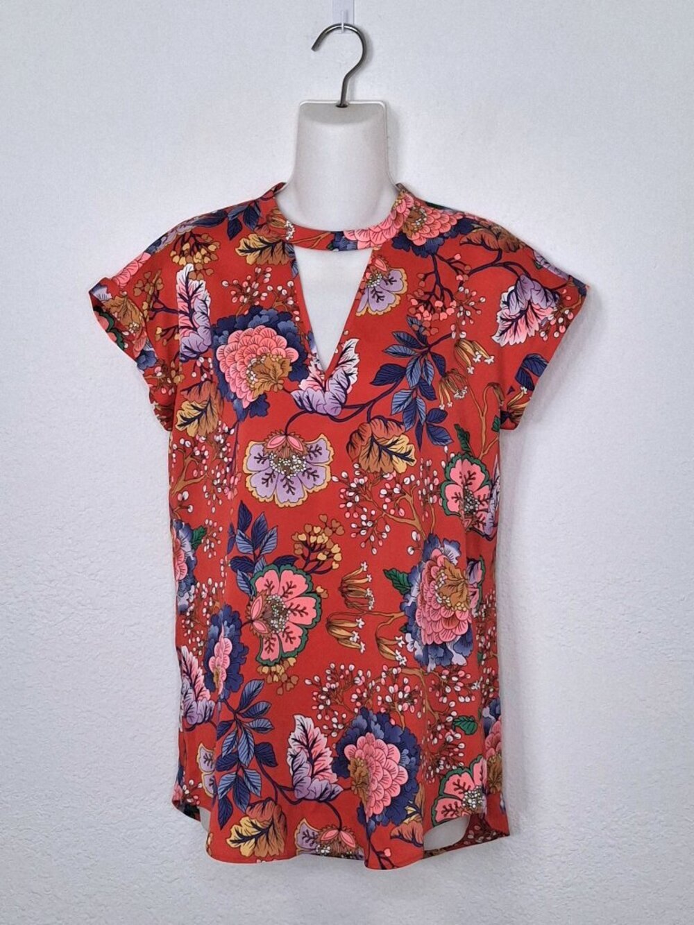 Express Floral Blouse Sz S Whimsygoth Cottagecore Boho Artsy Retro Colorful